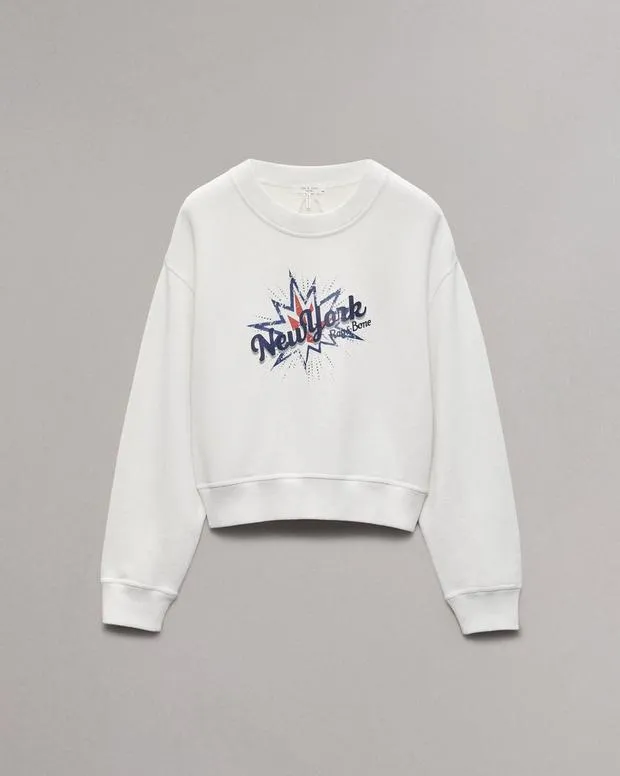 Women Sweaters and Sweatshirts Rag and Bone New York Terry Sweatshirt Ivory Multi