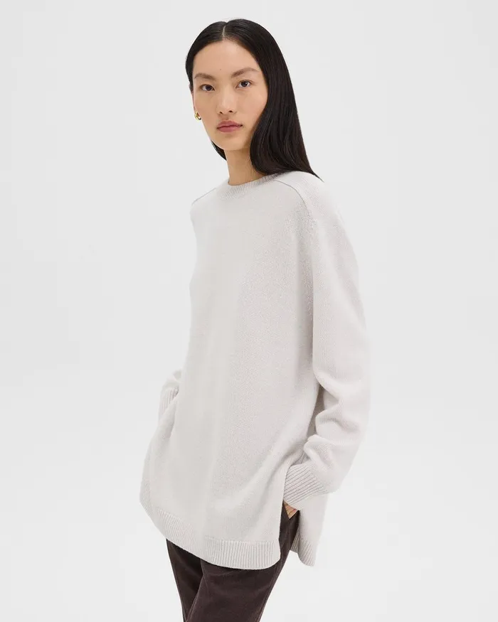 Women Sweaters Cardigans Theory Karenia Sweater In Cashmere Natural Melange