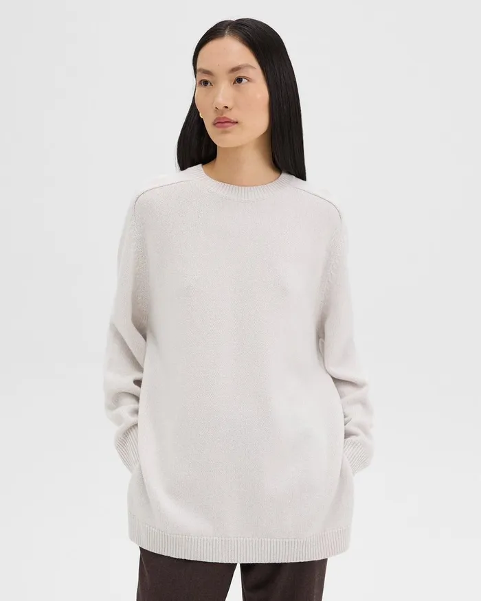 Women Sweaters Cardigans Theory Karenia Sweater In Cashmere Natural Melange