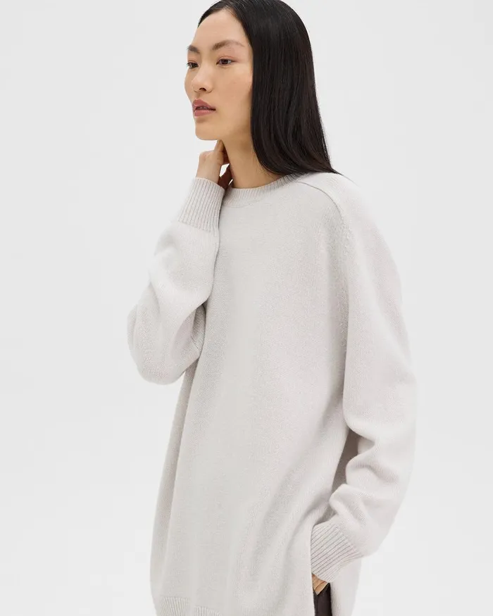 Women Sweaters Cardigans Theory Karenia Sweater In Cashmere Natural Melange