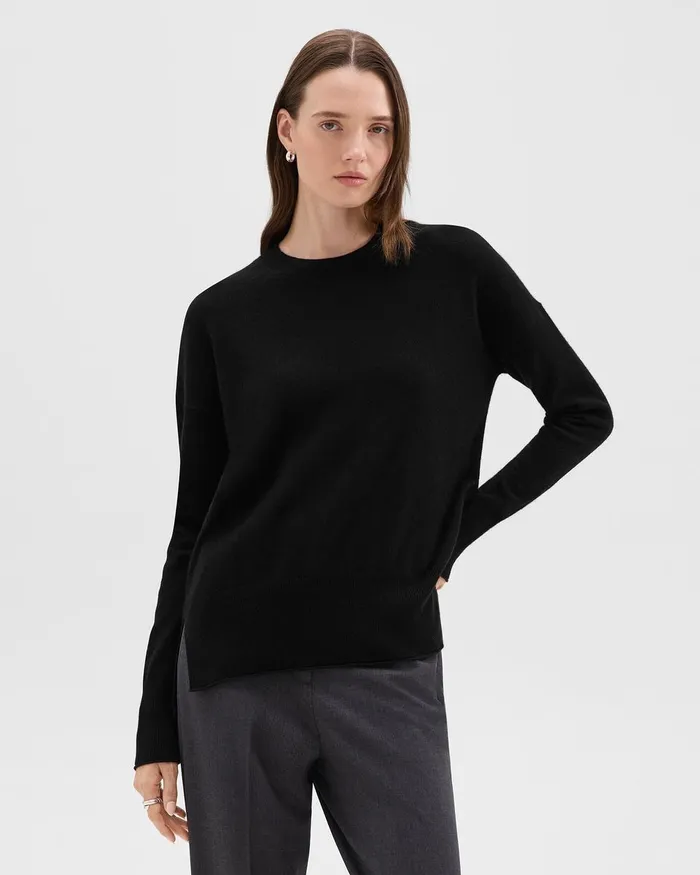 Women Sweaters Cardigans Theory Relaxed Sweater In Cashmere Black
