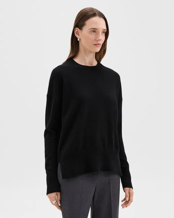Women Sweaters Cardigans Theory Relaxed Sweater In Cashmere Black