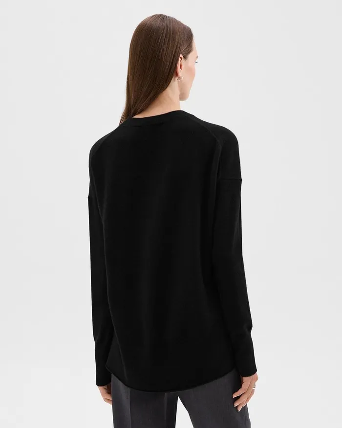 Women Sweaters Cardigans Theory Relaxed Sweater In Cashmere Black