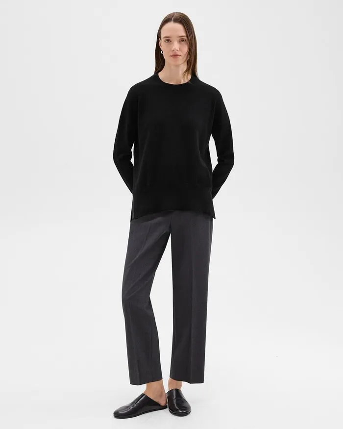 Women Sweaters Cardigans Theory Relaxed Sweater In Cashmere Black