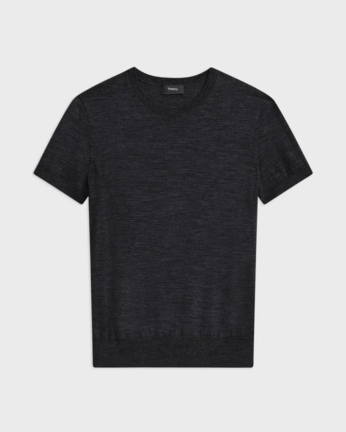 Women Sweaters Cardigans Theory Sweater Tee In Regal Wool New Pestle Melange