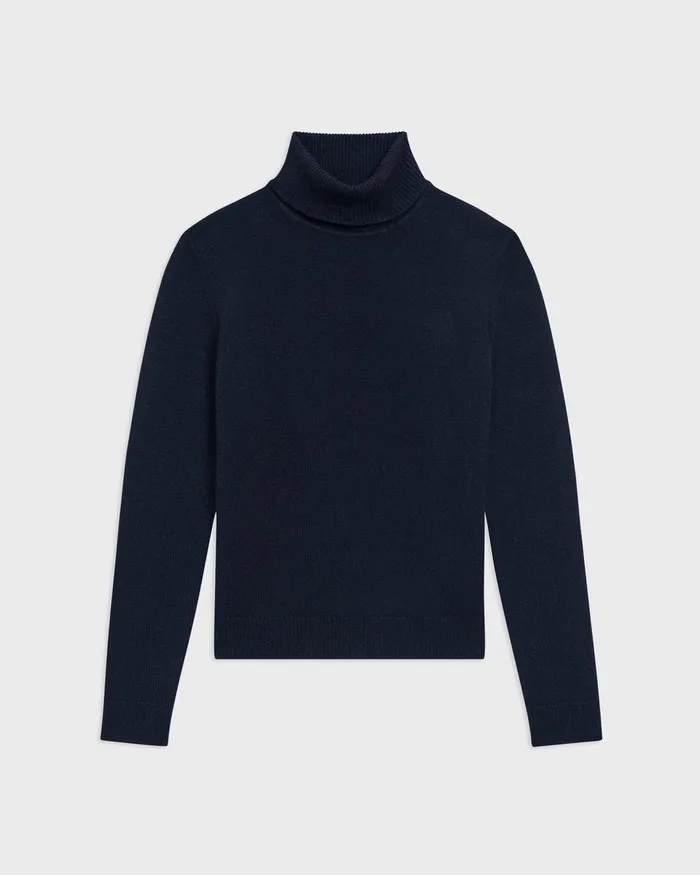 Women Sweaters Cardigans Theory Turtleneck Sweater In Cashmere Nocturne Navy