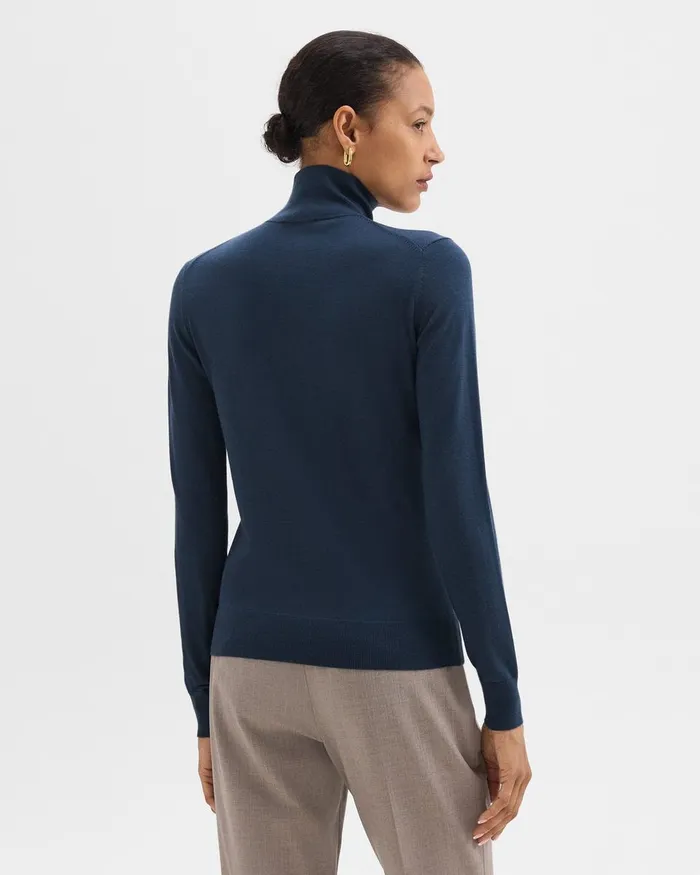 Women Sweaters Cardigans Theory Turtleneck Sweater In Regal Wool Ash Blue