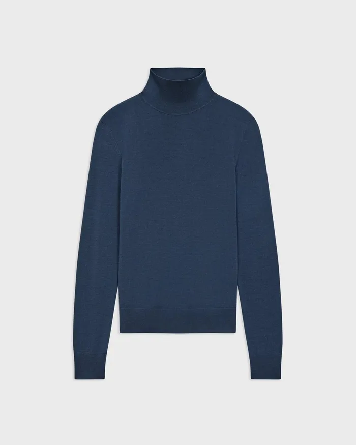 Women Sweaters Cardigans Theory Turtleneck Sweater In Regal Wool Ash Blue