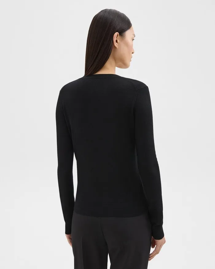 Women Sweaters Cardigans Theory VNeck Cardigan In Regal Wool Black