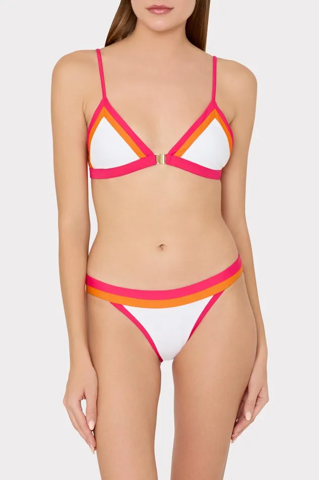 Women Swim and Coverups Milly Amalfi Color Block Bikini Top Pink Multi Women Swim and Coverups Milly Amalfi Color Block Bikini Top Pink Multi