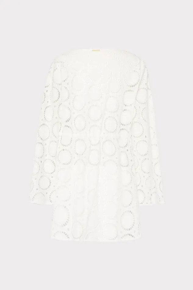 Women Swim and Coverups Milly Jessie Geo Eyelet CoverUp White