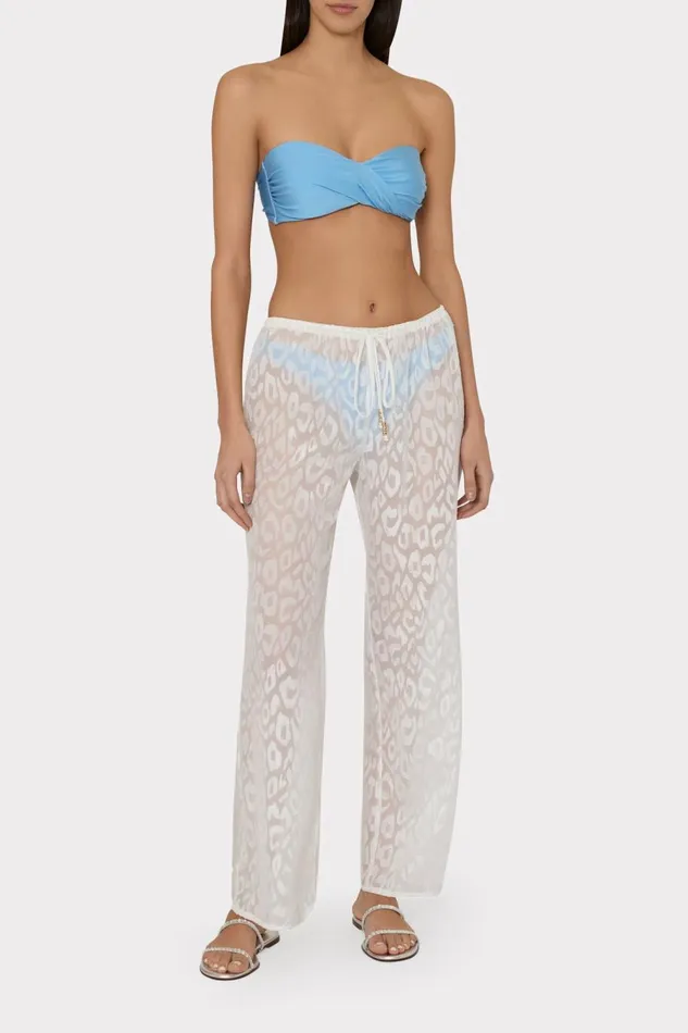 Women Swim and Coverups Milly Leopard Jacquard Track Pant White Women Swim and Coverups Milly Leopard Jacquard Track Pant White