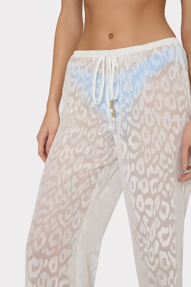 Women Swim and Coverups Milly Leopard Jacquard Track Pant White Women Swim and Coverups Milly Leopard Jacquard Track Pant White