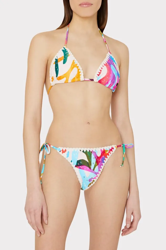 Women Swim and Coverups Milly Millie String Bikini Bottom Rainbow Multi