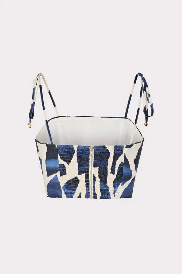 Women Swim and Coverups Milly Ocean Puzzle Viscose Linen Tie Top Navy Multi Women Swim and Coverups Milly Ocean Puzzle Viscose Linen Tie Top Navy Multi