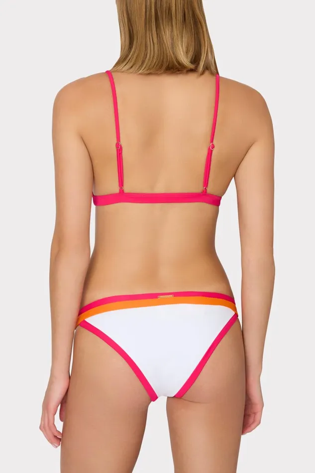 Women Swim and Coverups Milly Positano Color Block Bikini Top Pink Multi