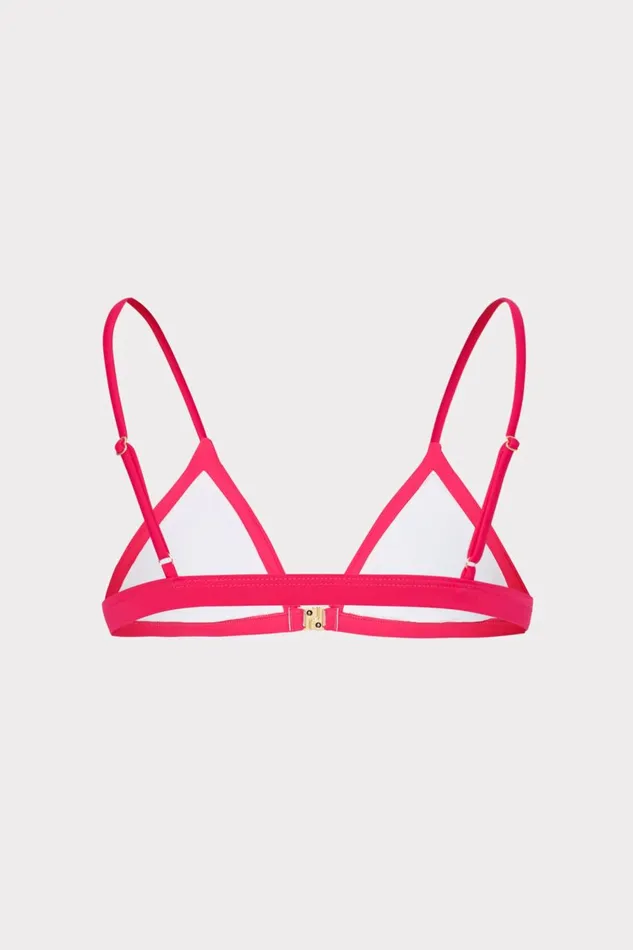 Women Swim and Coverups Milly Positano Color Block Bikini Top Pink Multi