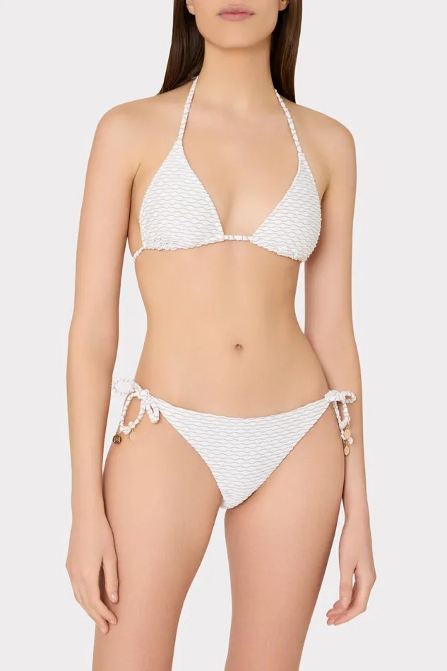 Women Swim and Coverups Milly Textured Waves Triangle Bikini Top White Women Swim and Coverups Milly Textured Waves Triangle Bikini Top White