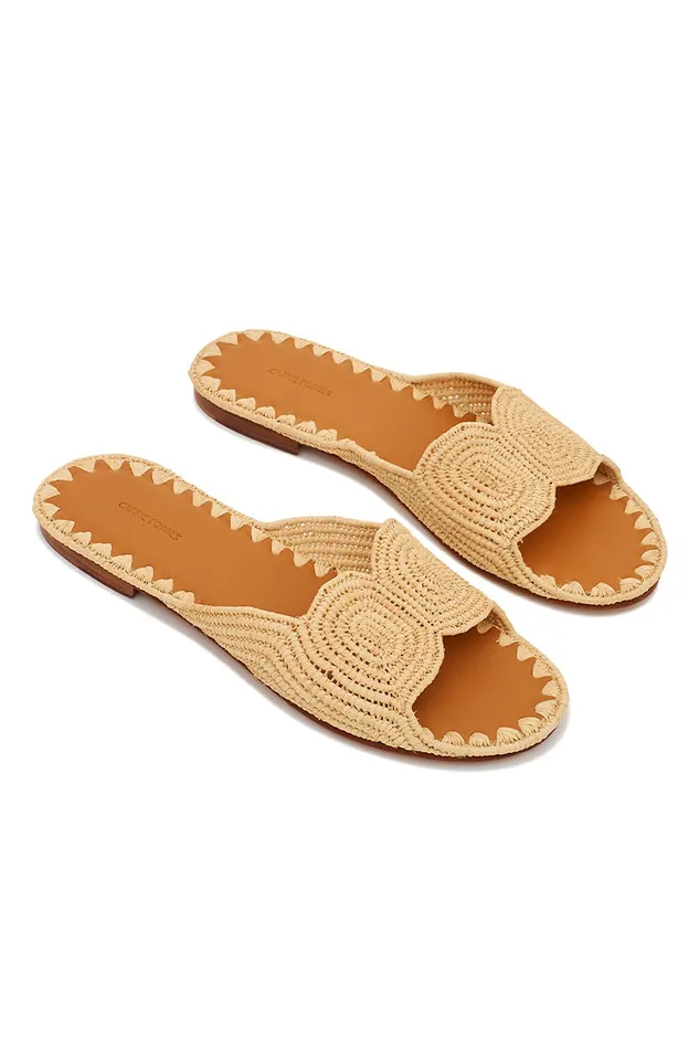 Women Swim LoveShackFancy Carrie Forbes Naima Sandals Natural