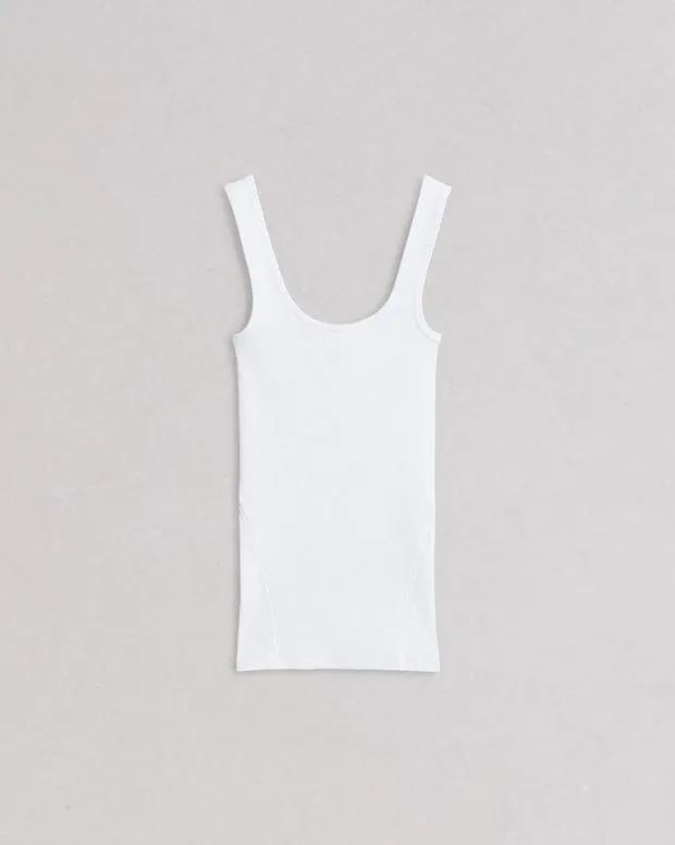 Women TShirts Rag and Bone Essential Rib Scoop Tank White