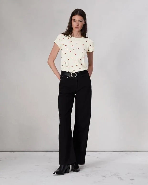 Women TShirts Rag and Bone Ladybug Cotton Tee White Multi