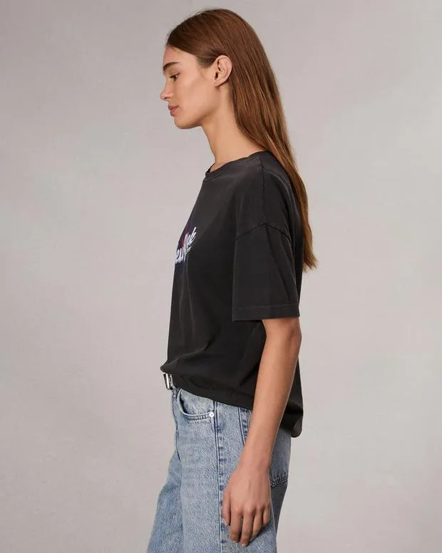 Women TShirts Rag and Bone New York Boyfriend TShirt Black Multi