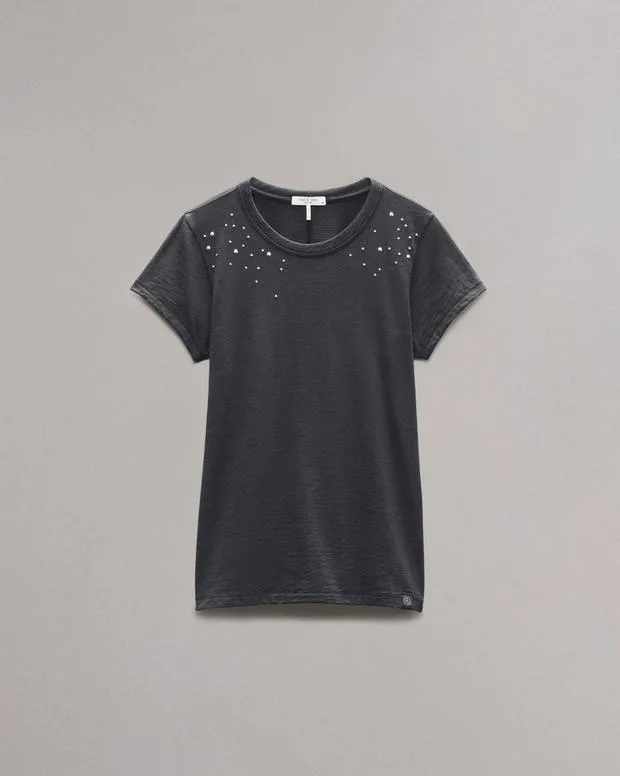 Women TShirts Rag and Bone Studded Cotton TShirt Black Women TShirts Rag and Bone Studded Cotton TShirt Black