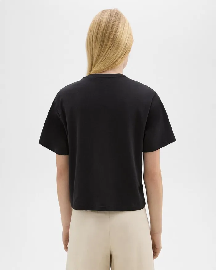 Women TShirts Tank Tops Theory Boxy Tee In Cotton Jersey Black