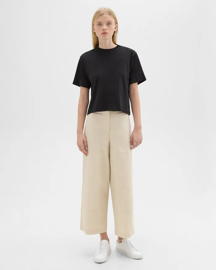 Women TShirts Tank Tops Theory Boxy Tee In Cotton Jersey Black