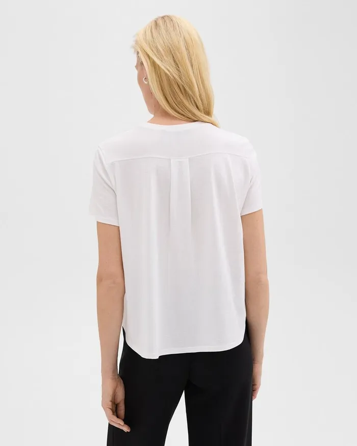 Women TShirts Tank Tops Theory Relaxed Tee In Organic Cotton White