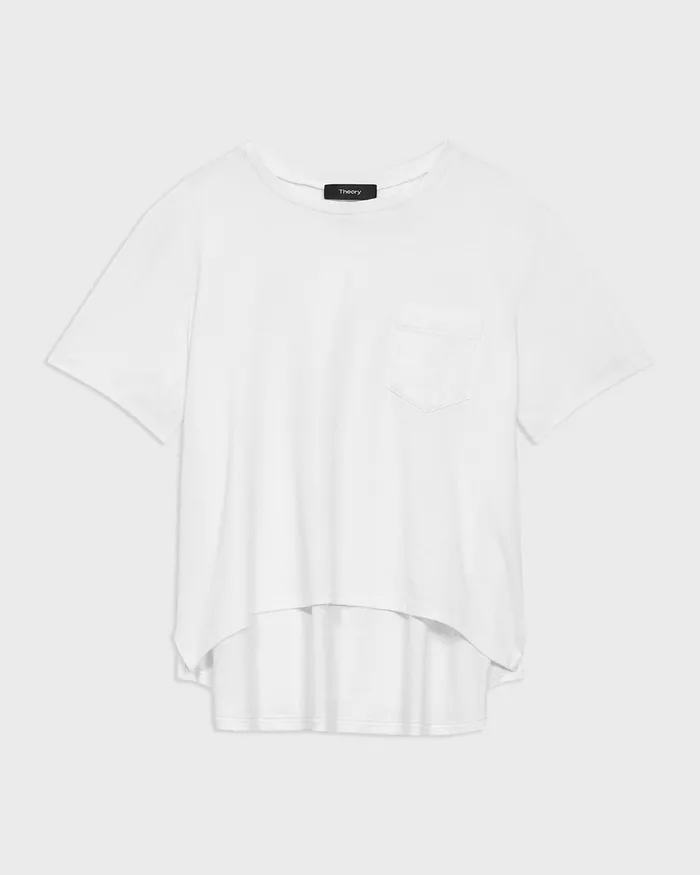 Women TShirts Tank Tops Theory Relaxed Tee In Organic Cotton White