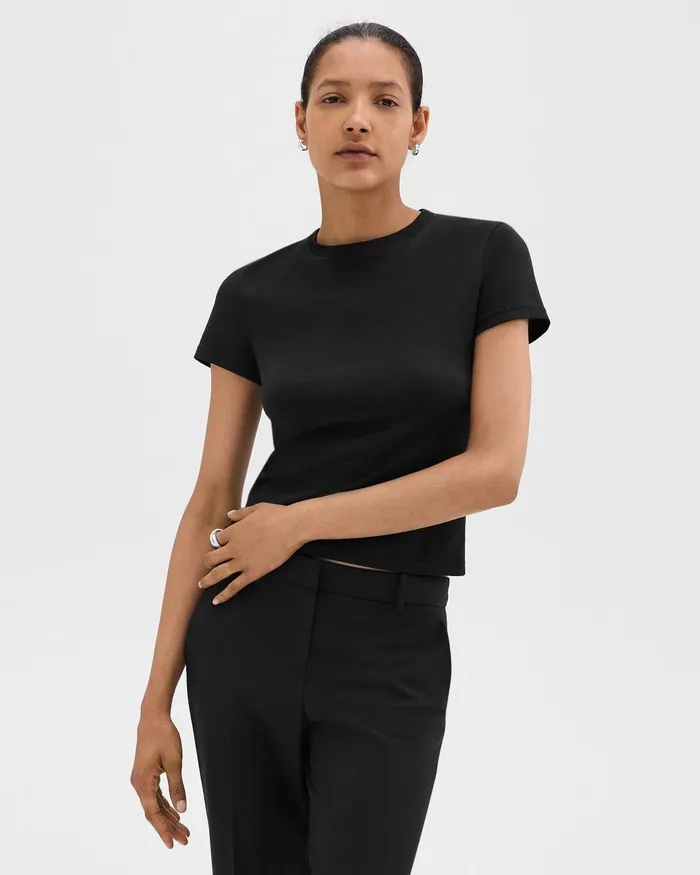 Women TShirts Tank Tops Theory Tiny Tee In Organic Cotton Black