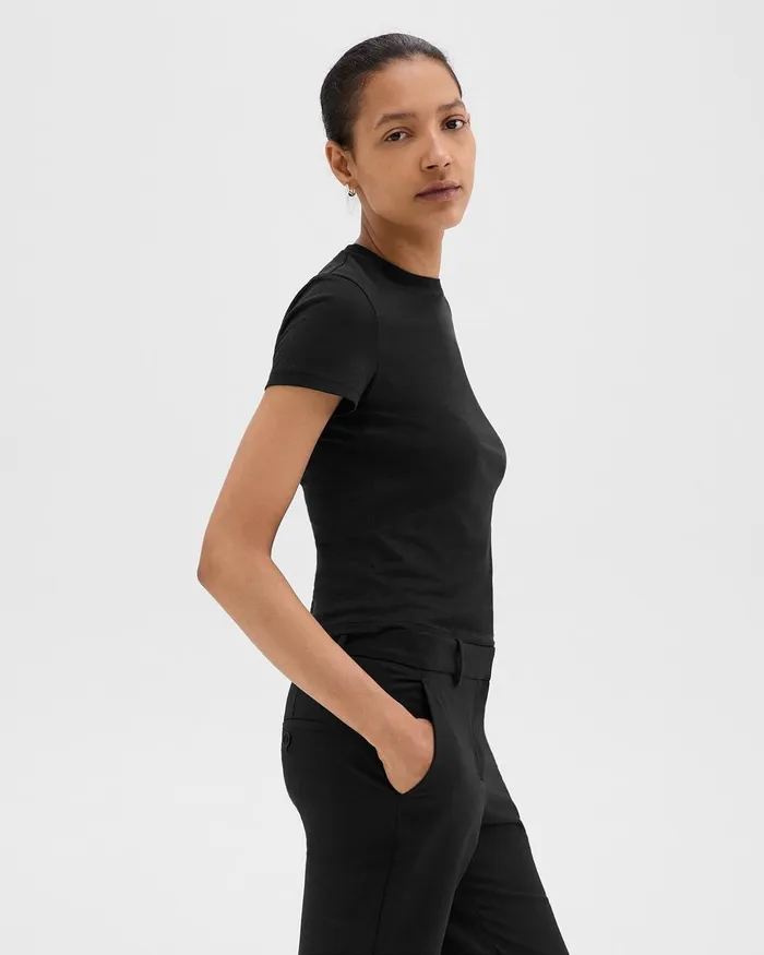 Women TShirts Tank Tops Theory Tiny Tee In Organic Cotton Black