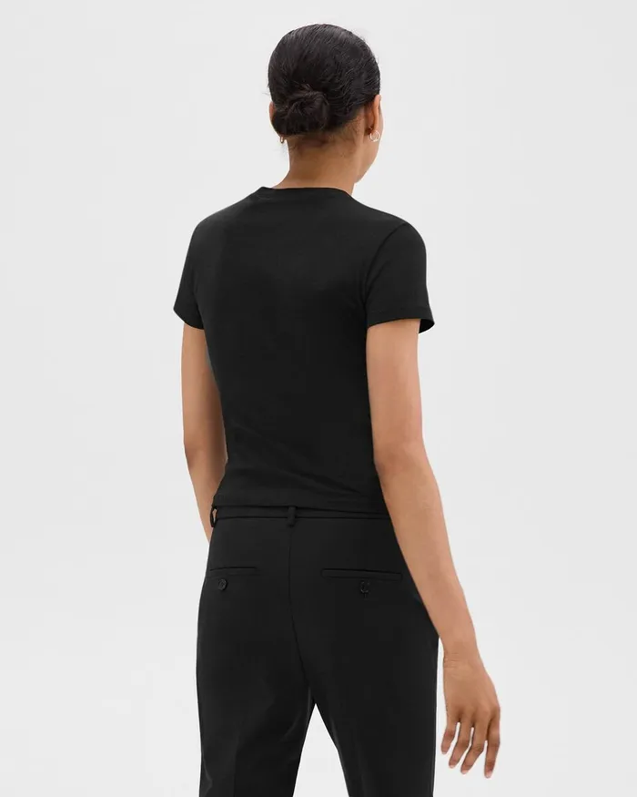 Women TShirts Tank Tops Theory Tiny Tee In Organic Cotton Black