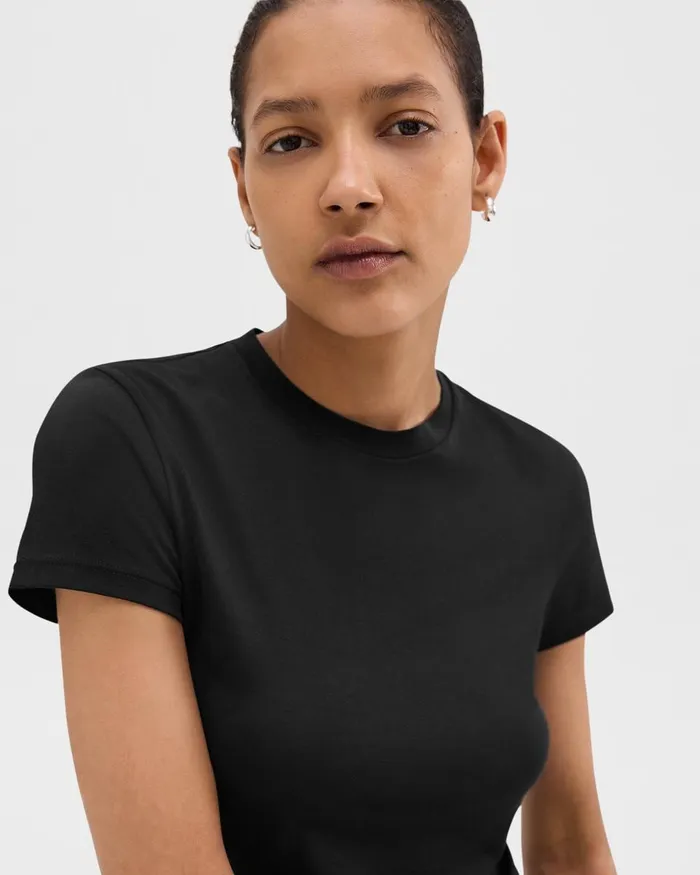 Women TShirts Tank Tops Theory Tiny Tee In Organic Cotton Black