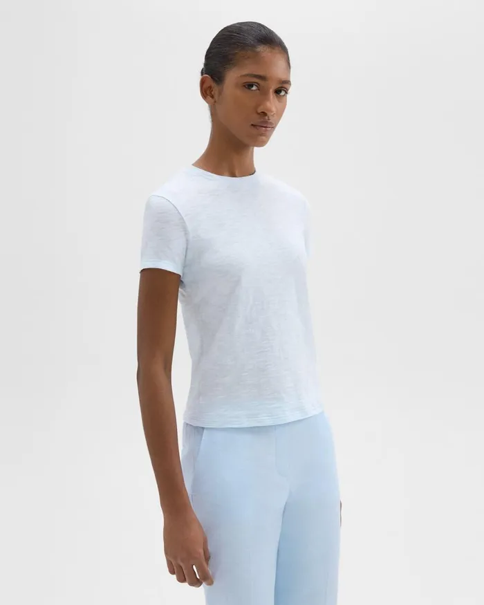 Women TShirts Tank Tops Theory Tiny Tee In Organic Slub Cotton Skylight