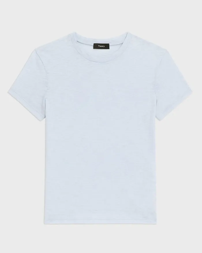 Women TShirts Tank Tops Theory Tiny Tee In Organic Slub Cotton Skylight
