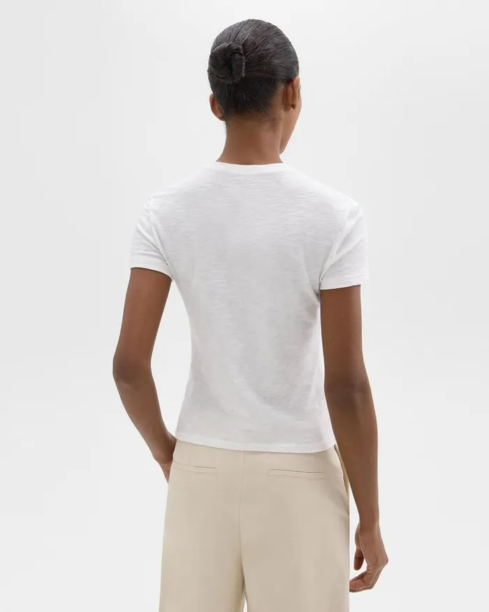 Women TShirts Tank Tops Theory Tiny Tee In Organic Slub Cotton White
