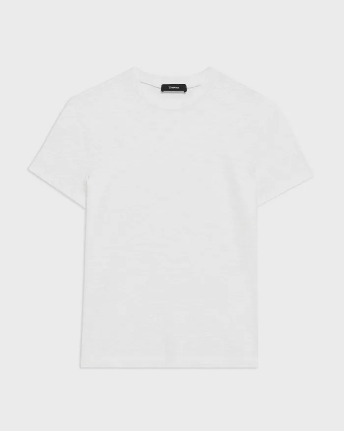 Women TShirts Tank Tops Theory Tiny Tee In Organic Slub Cotton White