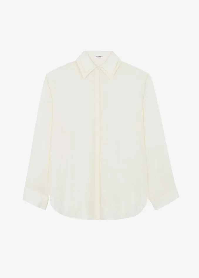 Women Tali Double Collar Shirt 8211 Ivory The Frankie Shop Tops