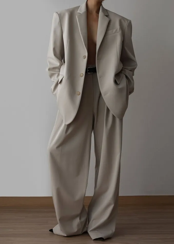 Women Tansy Oversized Blazer 8211 Beige The Frankie Shop Outerwear