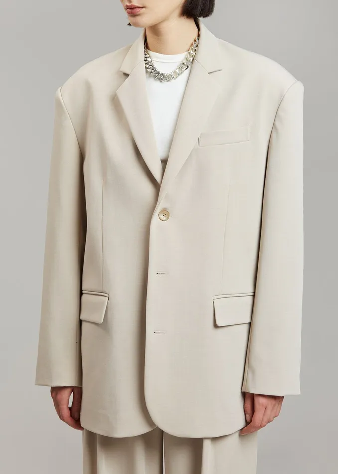 Women Tansy Oversized Blazer 8211 Beige The Frankie Shop Outerwear