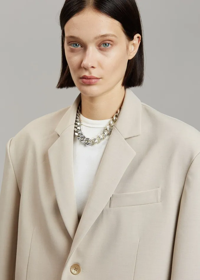 Women Tansy Oversized Blazer 8211 Beige The Frankie Shop Outerwear