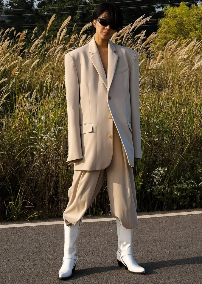 Women Tansy Oversized Blazer 8211 Beige The Frankie Shop Outerwear