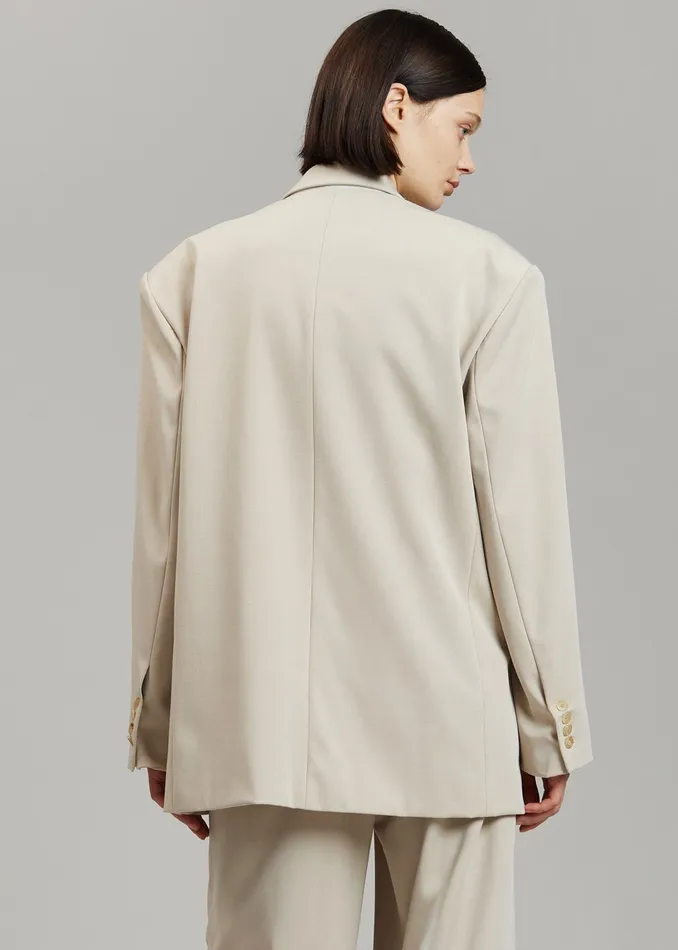 Women Tansy Oversized Blazer 8211 Beige The Frankie Shop Outerwear