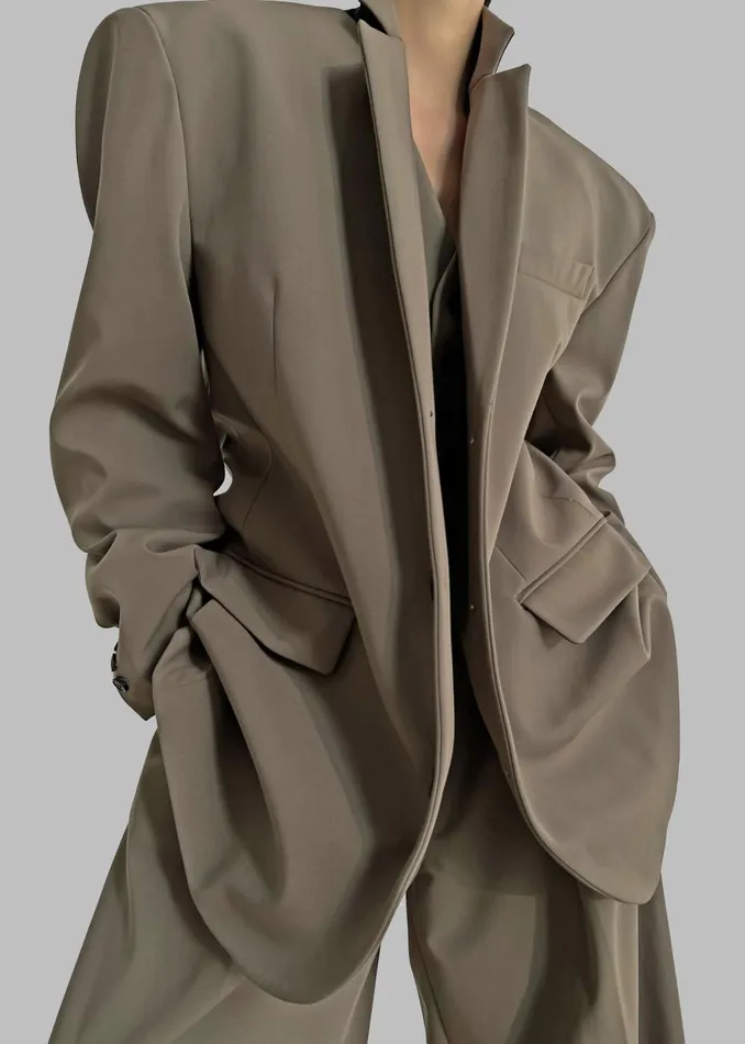 Women Tansy Oversized Blazer 8211 Olive The Frankie Shop Outerwear