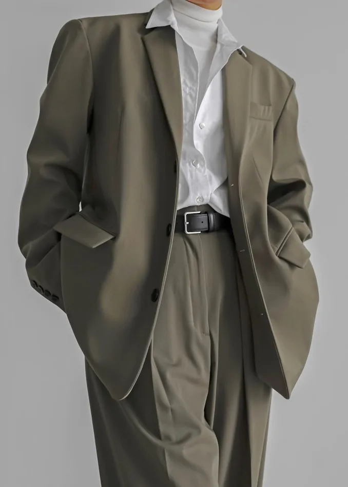 Women Tansy Oversized Blazer 8211 Olive The Frankie Shop Outerwear