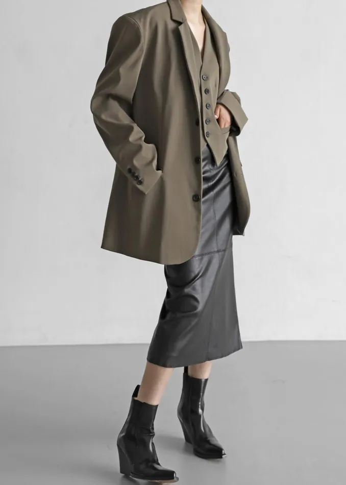Women Tansy Oversized Blazer 8211 Olive The Frankie Shop Outerwear