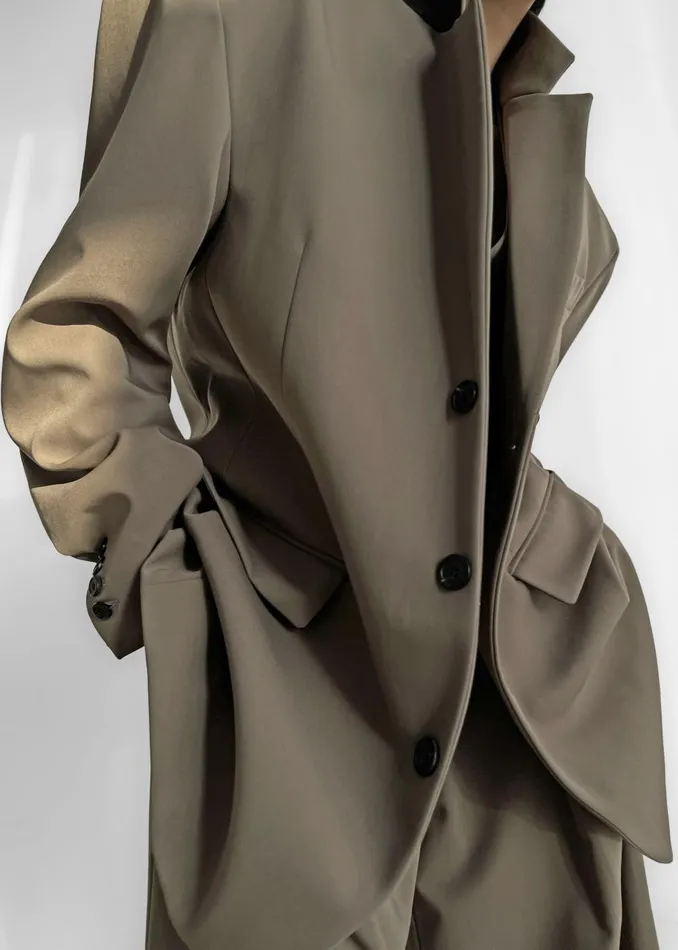 Women Tansy Oversized Blazer 8211 Olive The Frankie Shop Outerwear