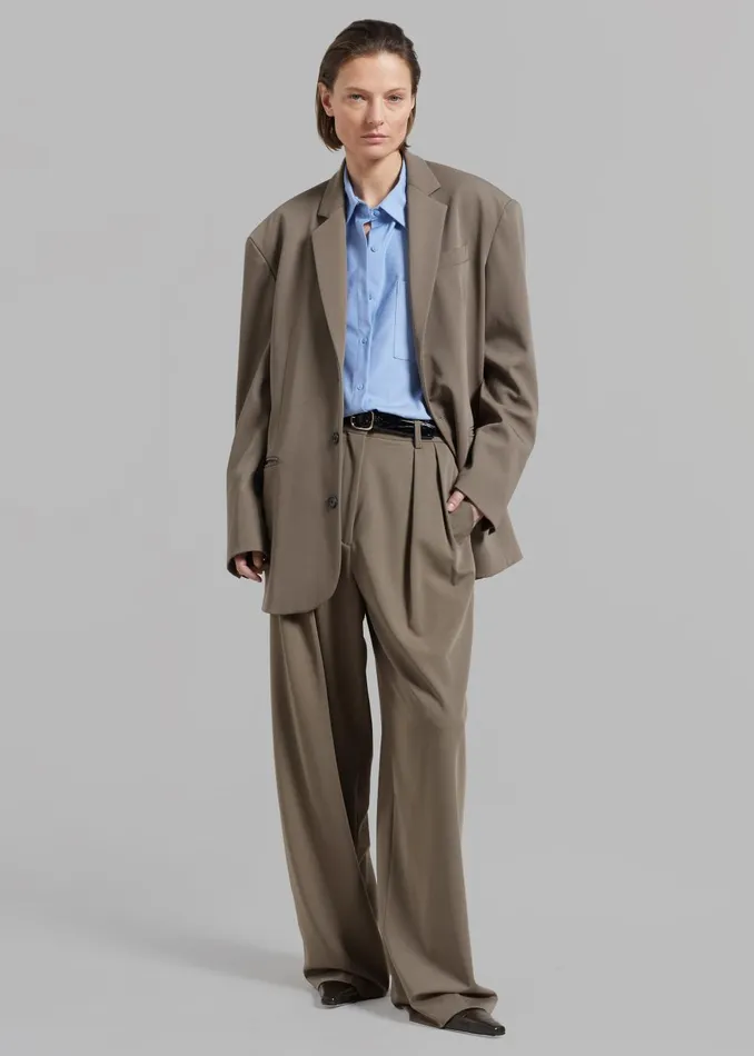 Women Tansy Oversized Blazer 8211 Olive The Frankie Shop Outerwear